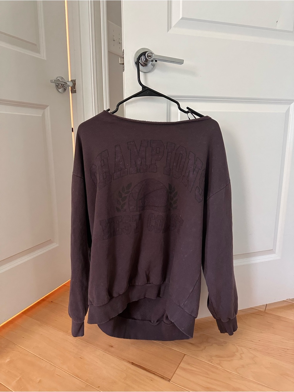 UO - Off-the-shoulder Purple Sweatshirt